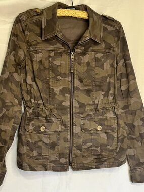 Express Utility Camo Jacket Military Women’s XS Army Field Cargo Zip Lightweight